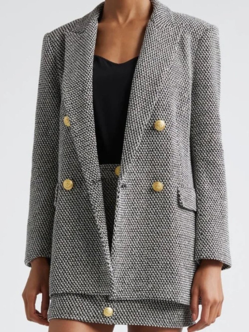 NWT L'agence Riva Double Breasted Knit Blazer Jacket